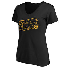 Pittsburgh Steelers Women's Script V-Neck T-Shirt