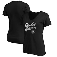 Las Vegas Raiders Women's Hometown Collection Raider Nation V-Neck T-Shirt
