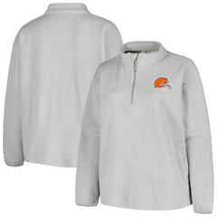 Cleveland Browns Profile Women's Plus Size Sherpa Quarter-Zip Jacket