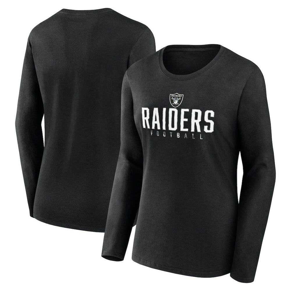Las Vegas Raiders Fanatics Women's Plus Size Foiled Play Long Sleeve T-Shirt
