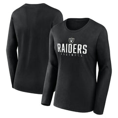 Las Vegas Raiders Fanatics Women's Plus Size Foiled Play Long Sleeve T-Shirt