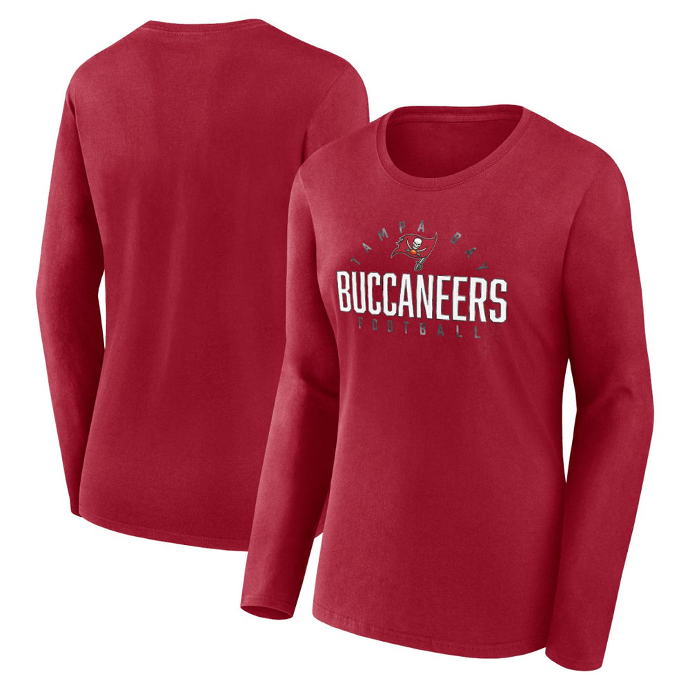 Tampa Bay Buccaneers Fanatics Women's Plus Size Foiled Play Long Sleeve T-Shirt