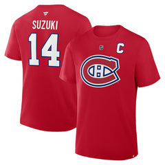 Nick Suzuki Montreal Canadiens Fanatics Authentic Stack Name & Number T-Shirt Online