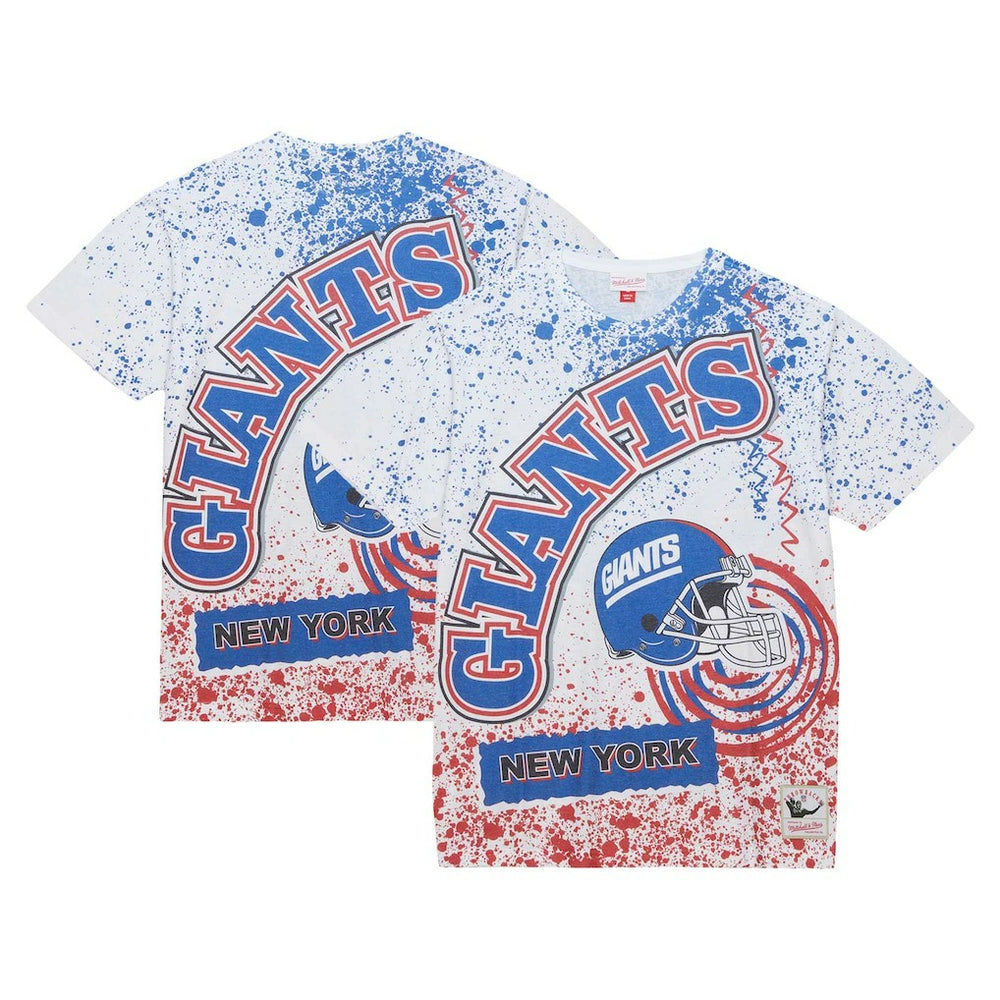 New York Giants Mitchell & Ness Big & Tall Allover Print T-Shirt
