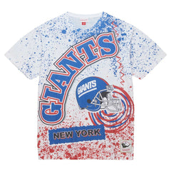New York Giants Mitchell & Ness Big & Tall Allover Print T-Shirt