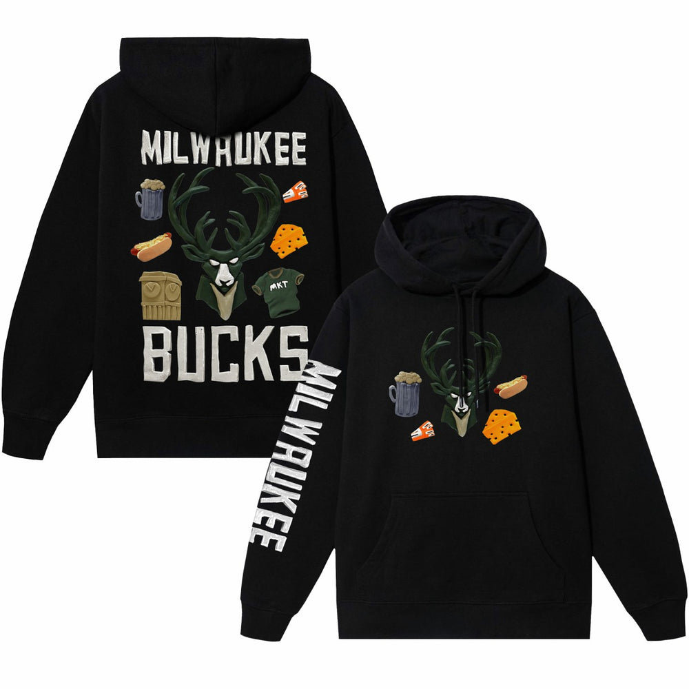 Milwaukee Bucks NBA x MARKET Unisex Claymation Pullover Hoodie Outlet