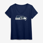 Seattle Seahawks Logo Athletic Women's Primary Logo V-Neck T-Shirt