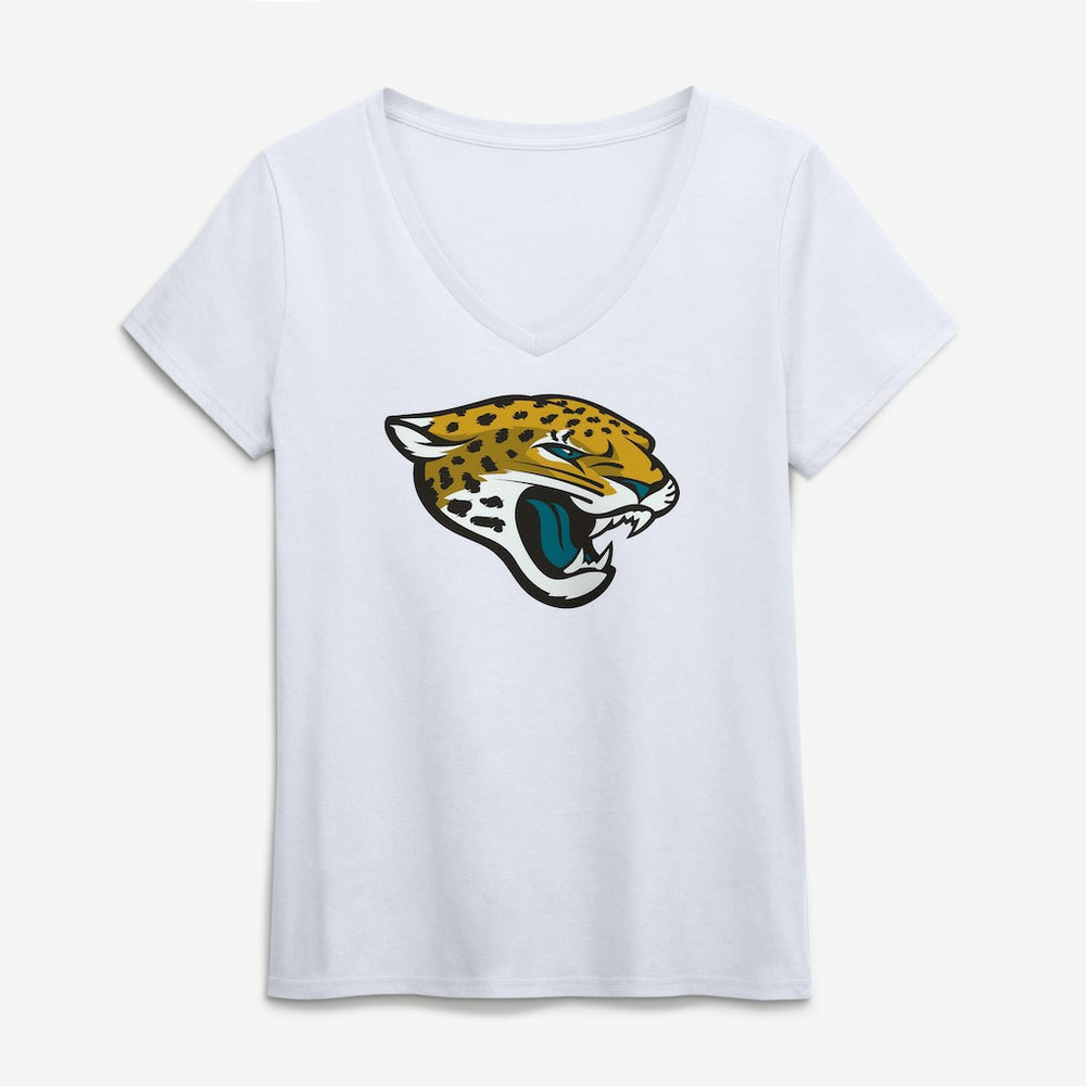 Jacksonville Jaguars Logo Athletic Women's Primary Logo V-Neck T-Shirt