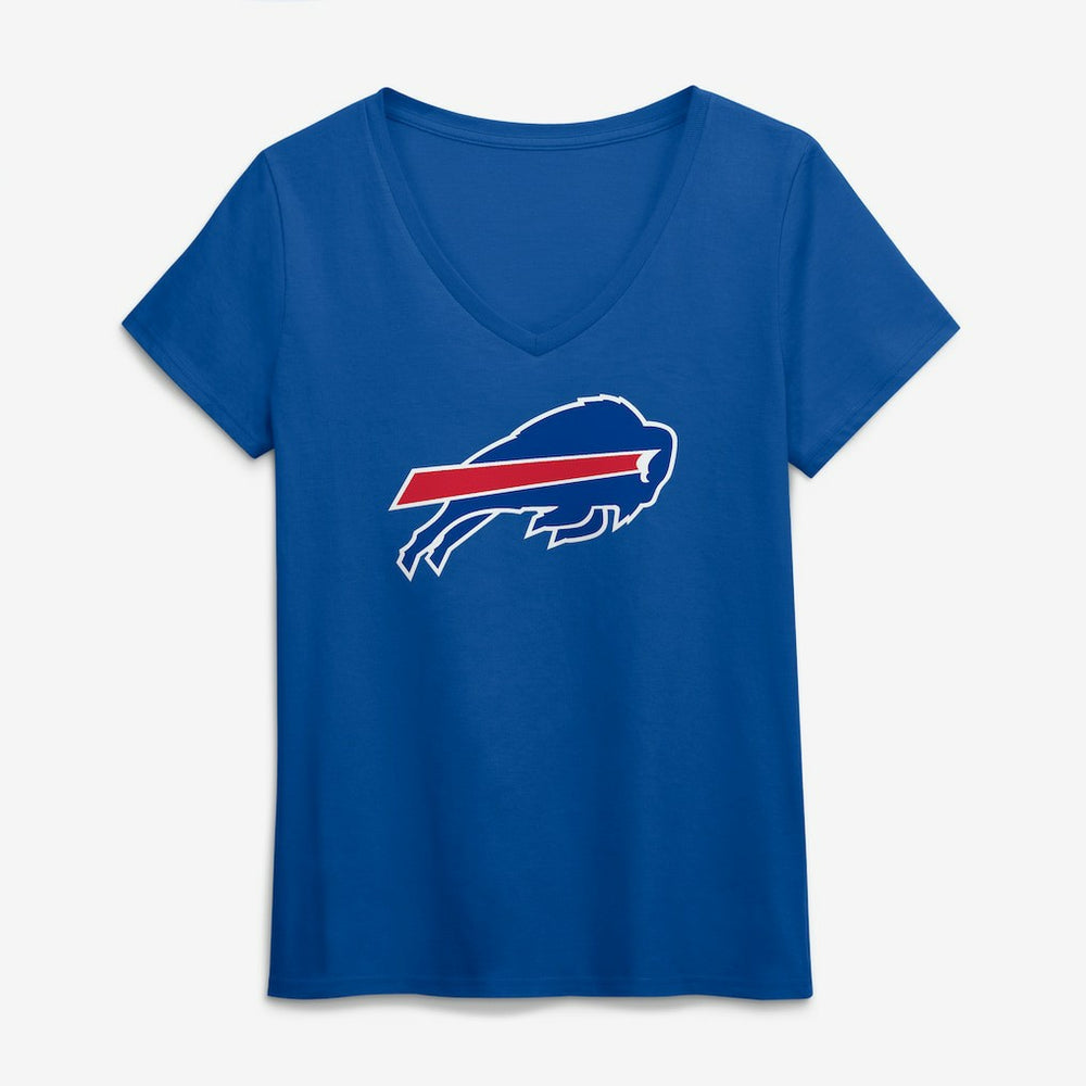 Buffalo Bills Logo Athletic Women's Primary Logo V-Neck T-Shirt