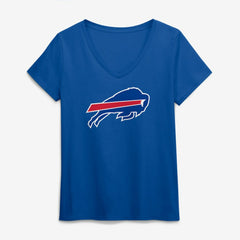 Buffalo Bills Logo Athletic Women's Primary Logo V-Neck T-Shirt