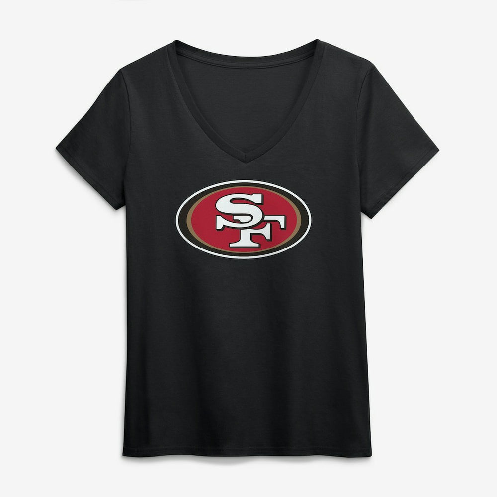 San Francisco 49ers Logo Athletic Women's Primary Logo V-Neck T-Shirt