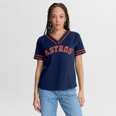 Houston Astros Fanatics Women's Diva Race Ahead Raglan V-Neck T-Shirt | MLB Online