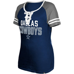 Dallas Cowboys New Era Women's Raglan Lace-Up T-Shirt
