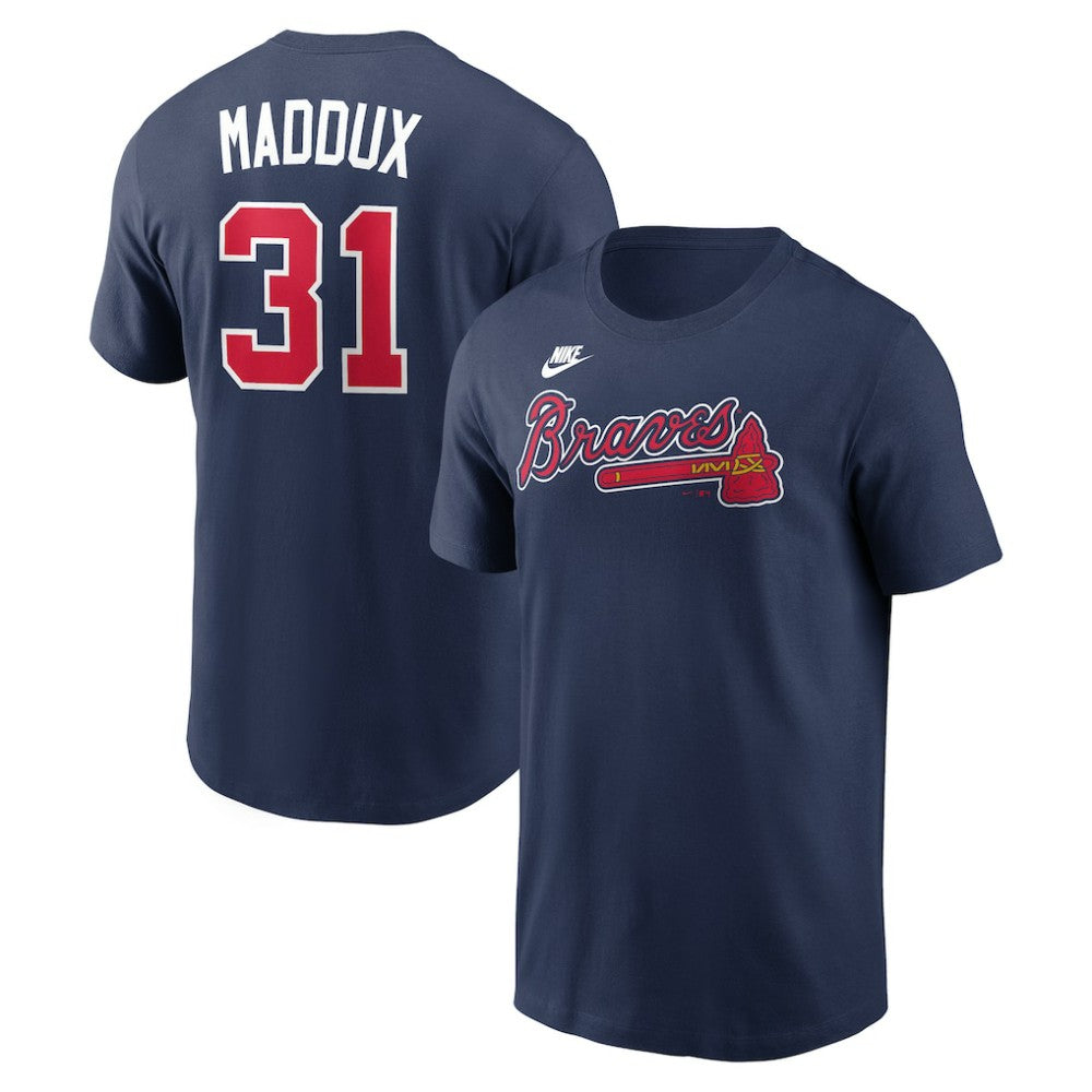 Greg Maddux Atlanta Braves Nike Cooperstown Collection Name & Number T-Shirt | MLB For sale