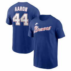 Hank Aaron Atlanta Braves Nike Cooperstown Collection Name & Number T-Shirt | MLB Shop