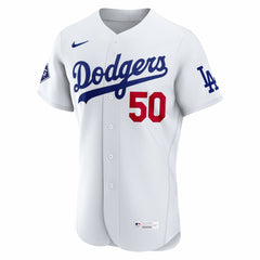 Mookie Betts Los Angeles Dodgers Nike Home Authentic Sponsor Patch Jersey | MLB On Sale