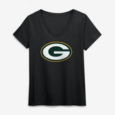 Green Bay Packers Logo Athletic Women's Primary Logo V-Neck T-Shirt