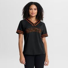 San Francisco Giants Fanatics Women's Diva Race Ahead Raglan V-Neck T-Shirt | MLB On Sale
