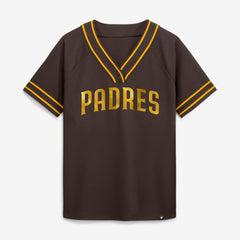San Diego Padres Fanatics Women's Diva Race Ahead Raglan V-Neck T-Shirt | MLB Near me