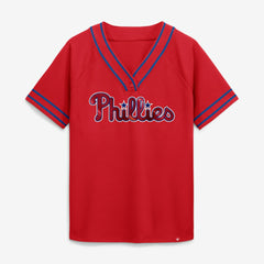 Philadelphia Phillies Fanatics Women's Diva Race Ahead Raglan V-Neck T-Shirt | MLB Near me