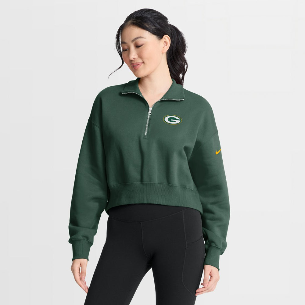 Green Bay Packers Nike Women's Phoenix Fleece Quarter-Zip Sweatshirt