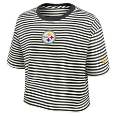 Pittsburgh Steelers Nike Women's Striped Cropped T-Shirt
