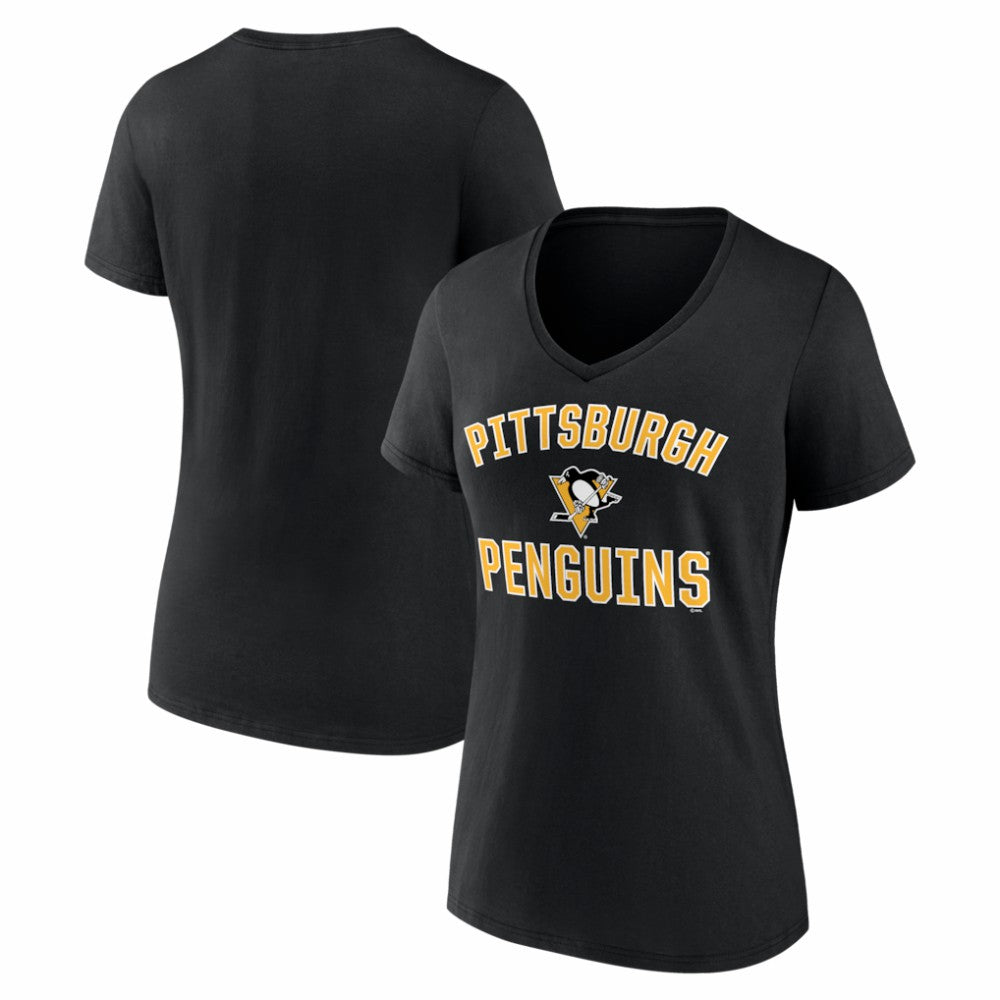 Pittsburgh Penguins Logo Athletic Women's Arch Victory V-Neck T-Shirt Online