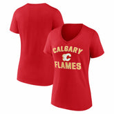 Calgary Flames Logo Athletic Women's Arch Victory V-Neck T-Shirt Online