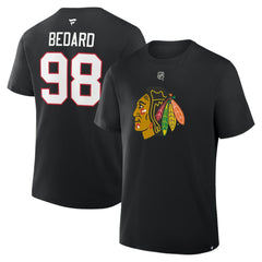 Connor Bedard Chicago Blackhawks Fanatics Authentic Stack Name & Number T-Shirt Sale