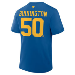 Jordan Binnington St. Louis Blues Fanatics Authentic Stack Name & Number T-Shirt Outlet