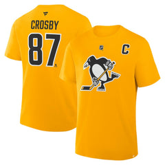 Sidney Crosby Pittsburgh Penguins Fanatics Authentic Stack Name & Number T-Shirt For Sale