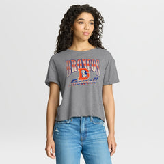 Denver Broncos Fanatics Women's Overplayed Tribute Tri-Blend Boxy T-Shirt