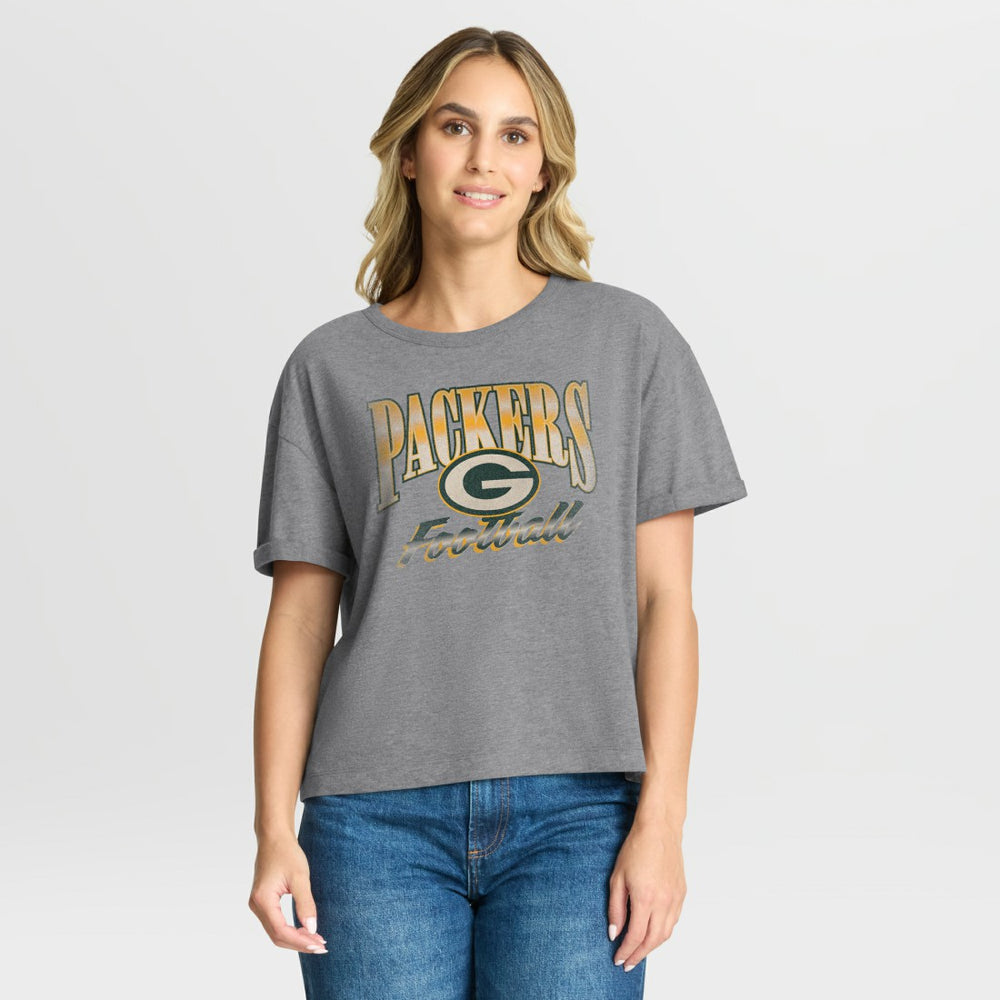 Green Bay Packers Fanatics Women's Overplayed Tribute Tri-Blend Boxy T-Shirt