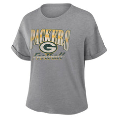 Green Bay Packers Fanatics Women's Overplayed Tribute Tri-Blend Boxy T-Shirt