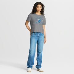Detroit Lions Fanatics Women's Overplayed Tribute Tri-Blend Boxy T-Shirt