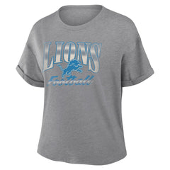 Detroit Lions Fanatics Women's Overplayed Tribute Tri-Blend Boxy T-Shirt