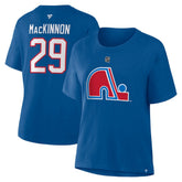 Nathan MacKinnon Colorado Avalanche Fanatics Women's Heritage Authentic Stack Name & Number T-Shirt Sale