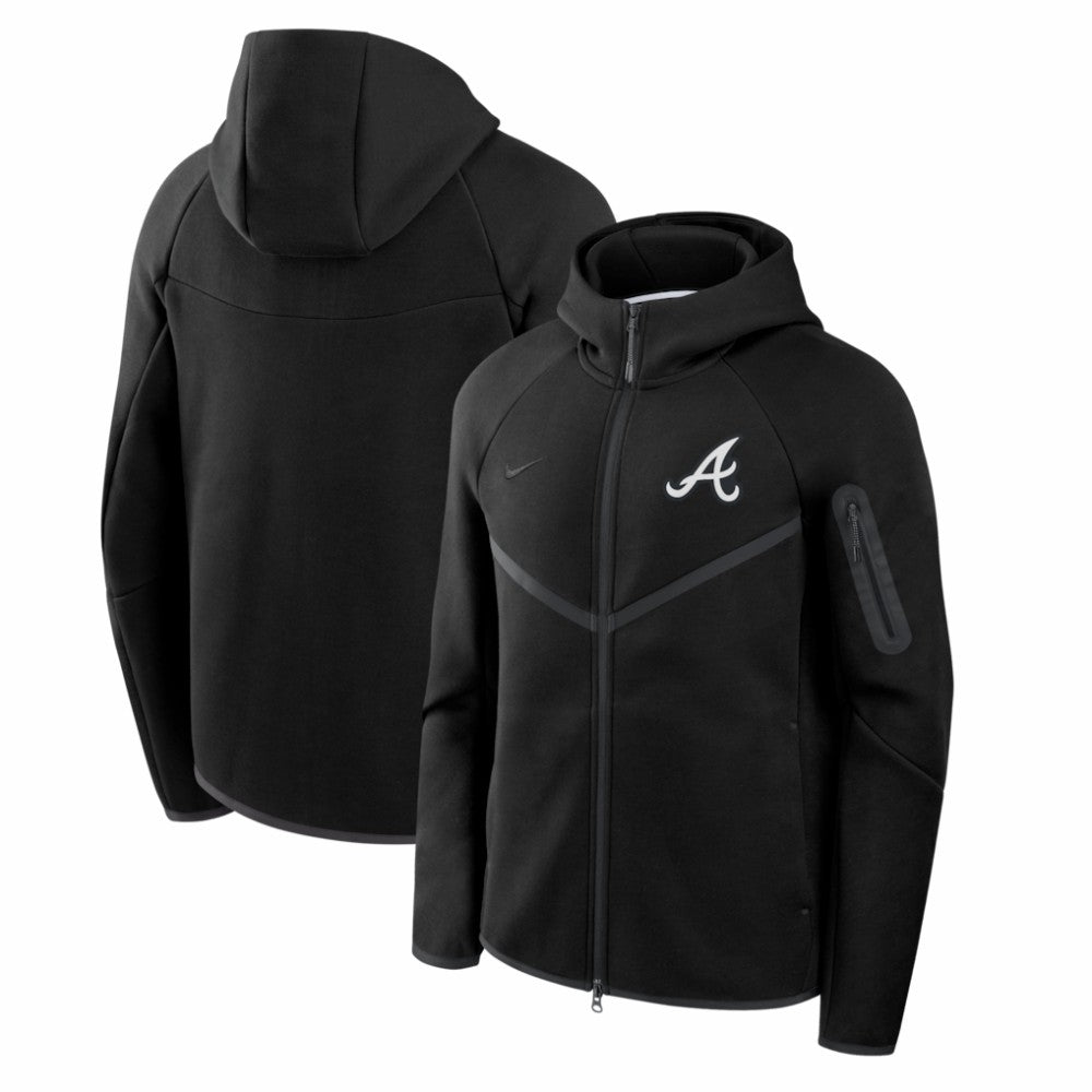 Atlanta Braves Nike Tech Fleece Raglan Full-Zip Windrunner Hoodie | MLB For sale