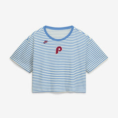 Philadelphia Phillies Nike Women's Cooperstown Collection Striped Cropped T-Shirt | MLB Near me