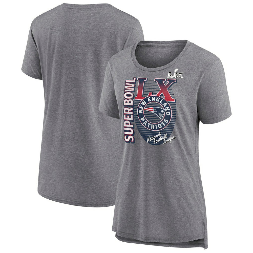New England Patriots Fanatics Women's Super Bowl LX Retro Tri-Blend T-Shirt