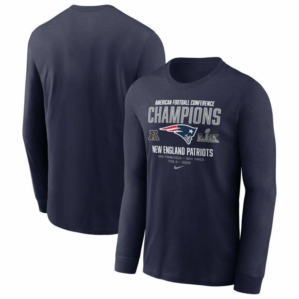 New England Patriots Nike 2025 AFC Champions Team Nation Long Sleeve T-Shirt