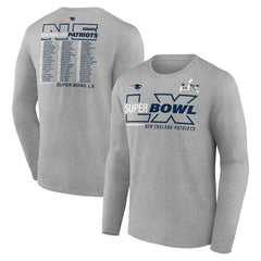 New England Patriots Fanatics Super Bowl LX Roster Long Sleeve T-Shirt