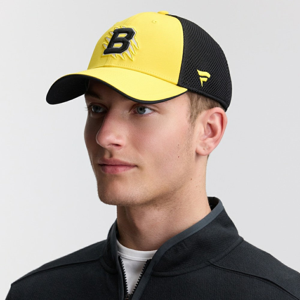 Boston Bruins Fanatics 2026 NHL Stadium Series Authentic Pro Adjustable Trucker Hat Outlet