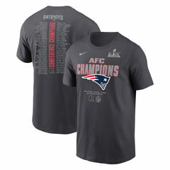 New England Patriots Nike 2025 AFC Champions Roster T-Shirt