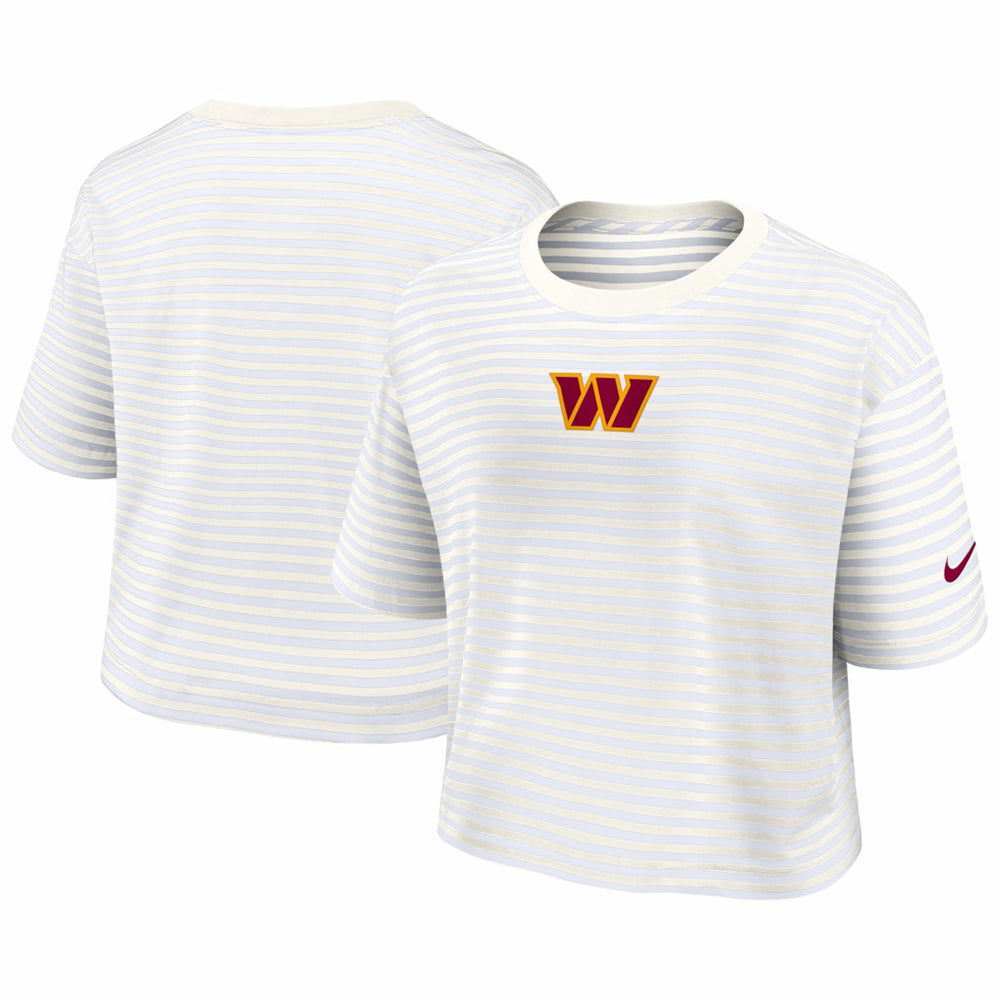 Washington Commanders Nike Women's Striped Cropped T-Shirt