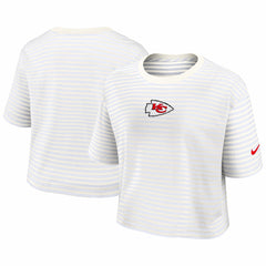 Kansas City Chiefs Nike Women's Striped Cropped T-Shirt