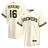 Blake Perkins Milwaukee Brewers Home Replica Jersey - Cream