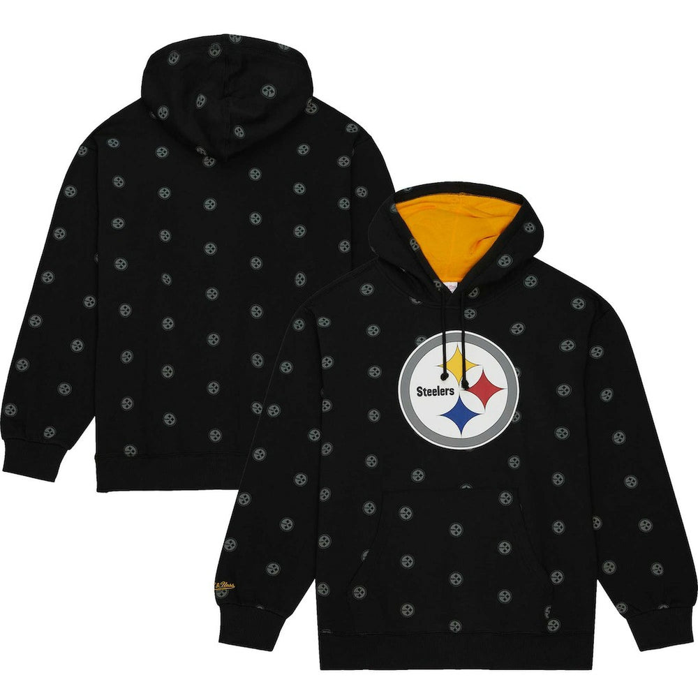 Pittsburgh Steelers Mitchell & Ness Allover Print Fleece Pullover Hoodie