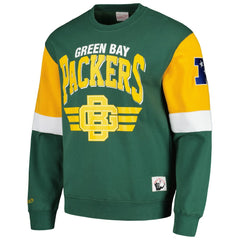 Green Bay Packers Mitchell & Ness Gridiron Classics Allover 3.0 Pullover Sweatshirt