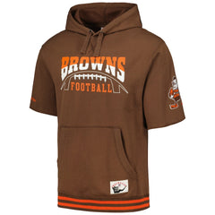 Cleveland Browns Mitchell & Ness Pre-Game Short Sleeve Pullover Hoodie